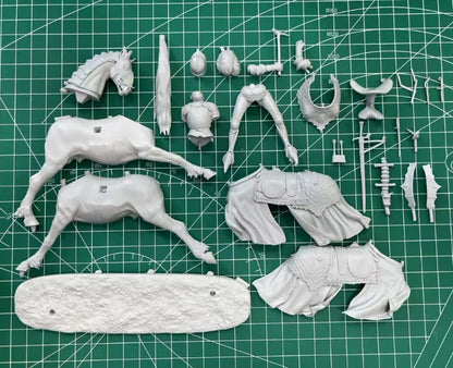 1/24 Resin Model Kit Medieval Knight Horseman Unpainted