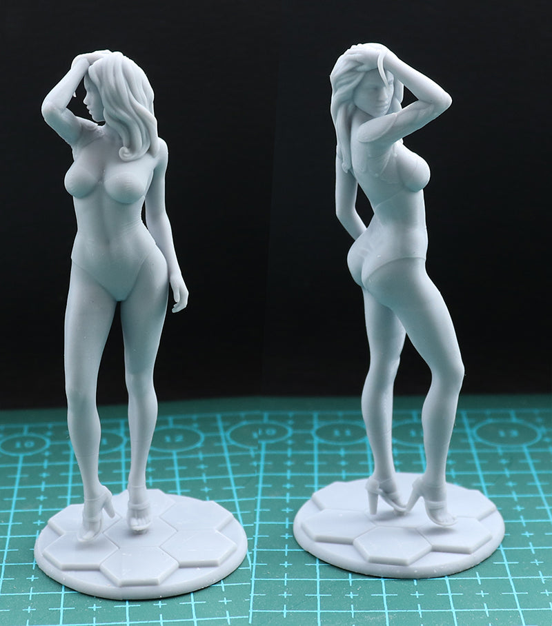 1/18 100mm 3D Print Cyberpunk Model Kit Beautiful Girl Standing Unpainted