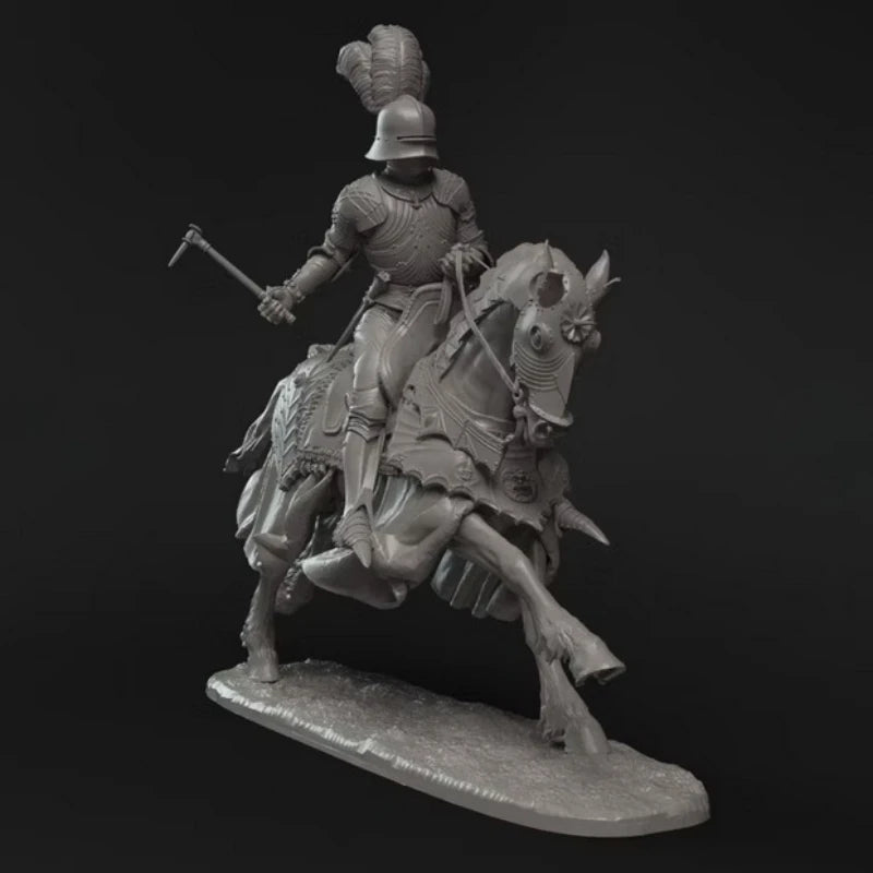 1/24 Resin Model Kit Medieval Knight Horseman Unpainted