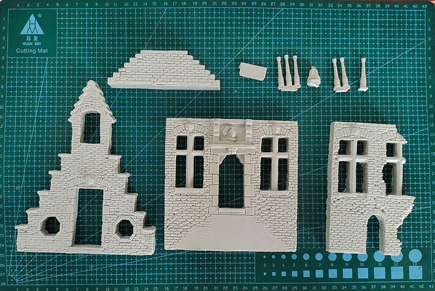 1/35 Resin Model Kit Building Ruins (no car no tank) WW2 Unpainted