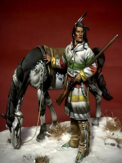 1/32 Resin Model Kit American Native Indian Horseman Unpainted