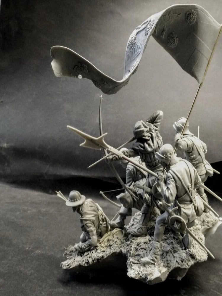 1/24 6pcs Resin Model Kit Medieval Knights Wars of the Roses (with Base) Unpainted