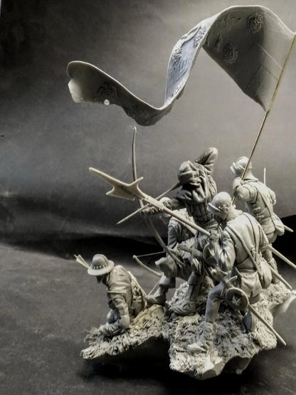 1/24 6pcs Resin Model Kit Medieval Knights Wars of the Roses (with Base) Unpainted