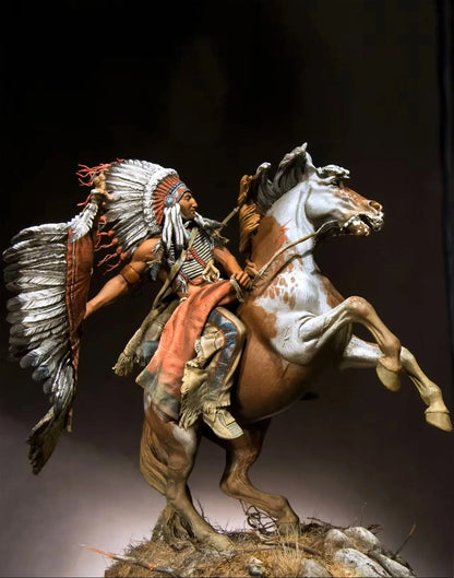 1/20 Resin Model Kit American Native Indian Chief Horseman Unpainted