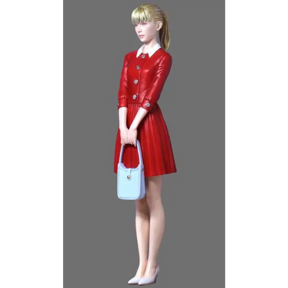 1/12 Resin Model Kit Modern Beautiful Girl in Red Dress Unpainted