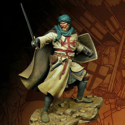 1/24 Resin Model Kit Medieval Templar Knight Hobby Miniature Unpainted