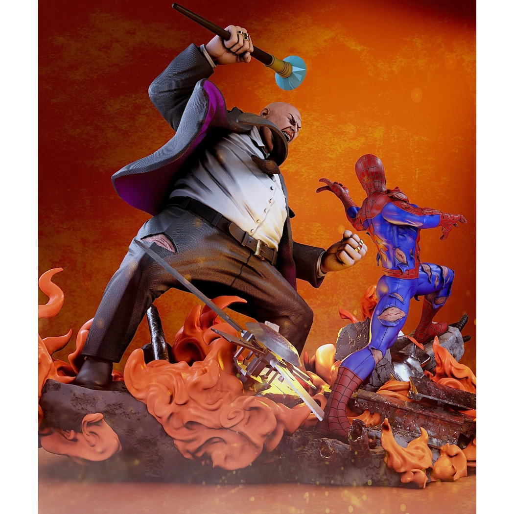 Digital STL Spiderman vs Kingpin