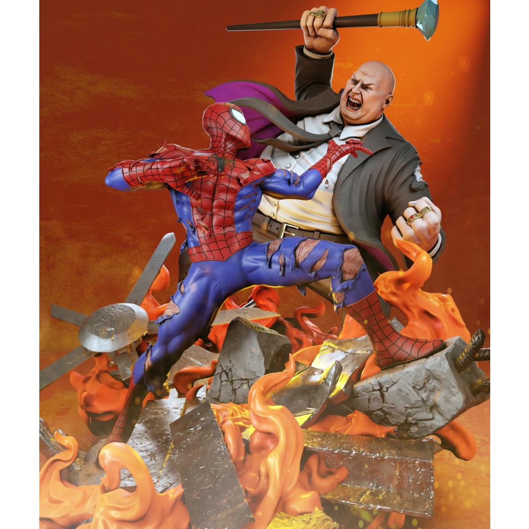 Digital STL Spiderman vs Kingpin