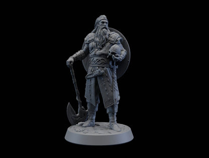 1/18 100mm 3D Print Model Kit Barbarian Warrior Viking Chief Unpainted