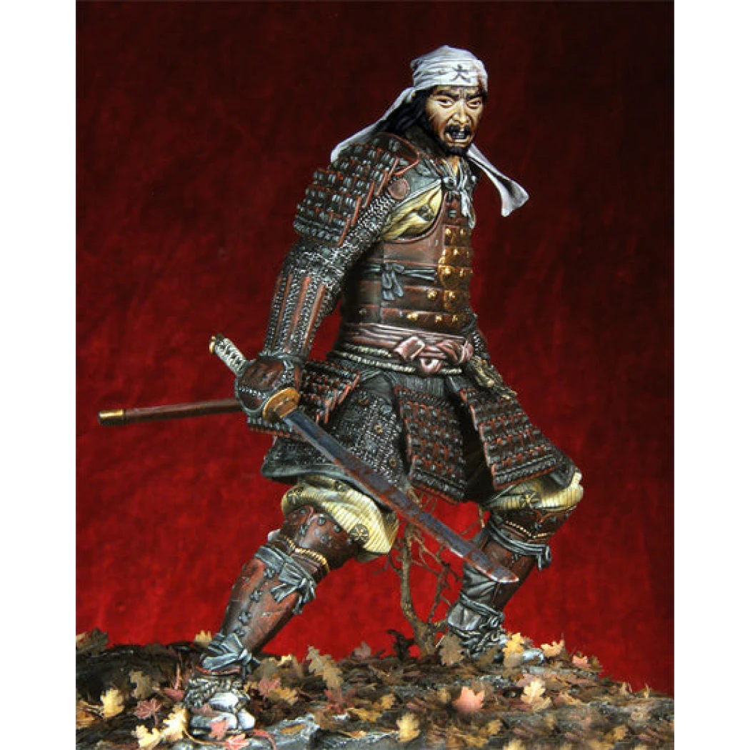 1/18 90mm Resin Model Kit Japanese Samurai Warrior (with base) Unpainted