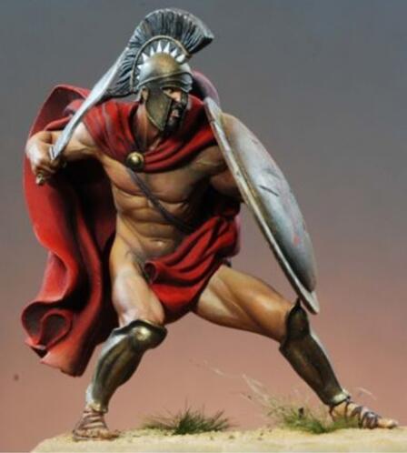 1/24 75mm Resin Model Kit Greek Spartan Warrior Gladiator Unpainted