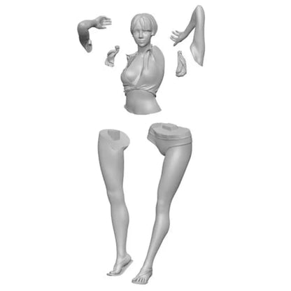 1/24 Resin Model Kit Modern Beautiful Girl Summer Beach Unpainted