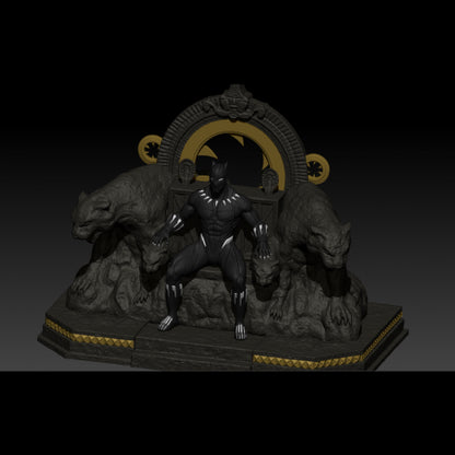 Digital STL Black Panther on Throne