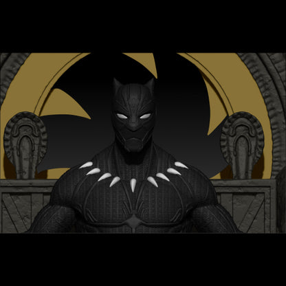 Digital STL Black Panther on Throne