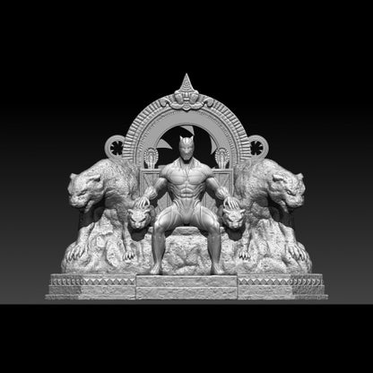 Digital STL Black Panther on Throne