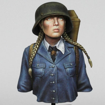 1/10 BUST Resin Model Kit German Beautiful Girl WW2 Fantasy Unpainted - Model-Fan-Store