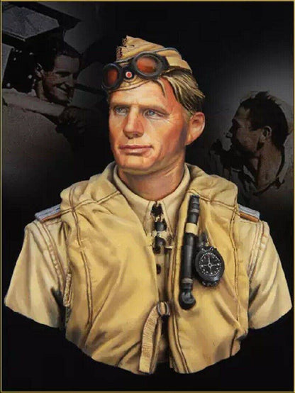 1/10 BUST Resin Model Kit German Soldier Pilot Air Force WW2 Unpainted - Model-Fan-Store