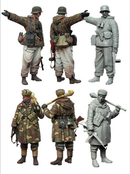 1/35 2pcs Resin Model Kit German Soldiers Infantry WW2 Unpainted - Model-Fan-Store