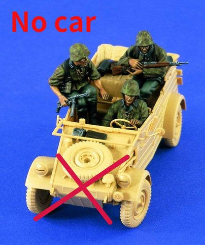 1/35 3pcs Resin Model Kit German Soldiers (no car) WW2 Unpainted - Model-Fan-Store