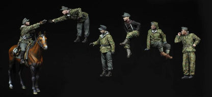 1/35 6pcs Resin Model Kit German Soldiers Tank Crew WW2 Unpainted - Model-Fan-Store