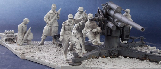 1/35 7pcs Resin Model Kit German Soldiers Artillery no gun WW2 Unpainted