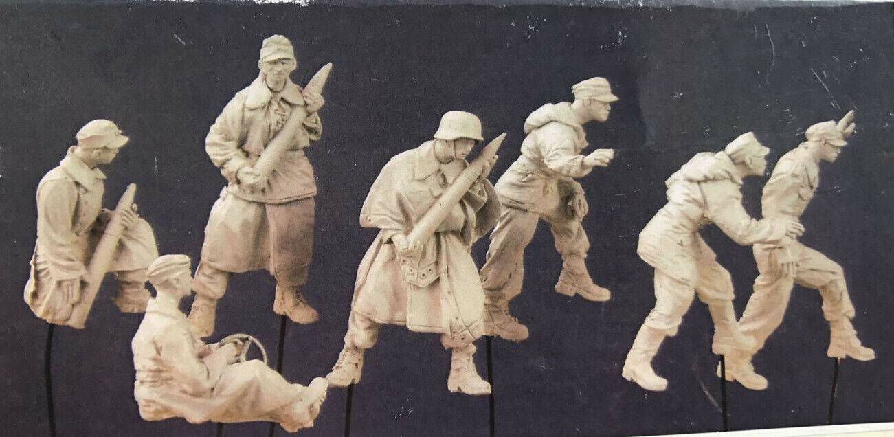 1/35 7pcs Resin Model Kit German Soldiers Artillery no gun WW2 Unpainted - Model-Fan-Store