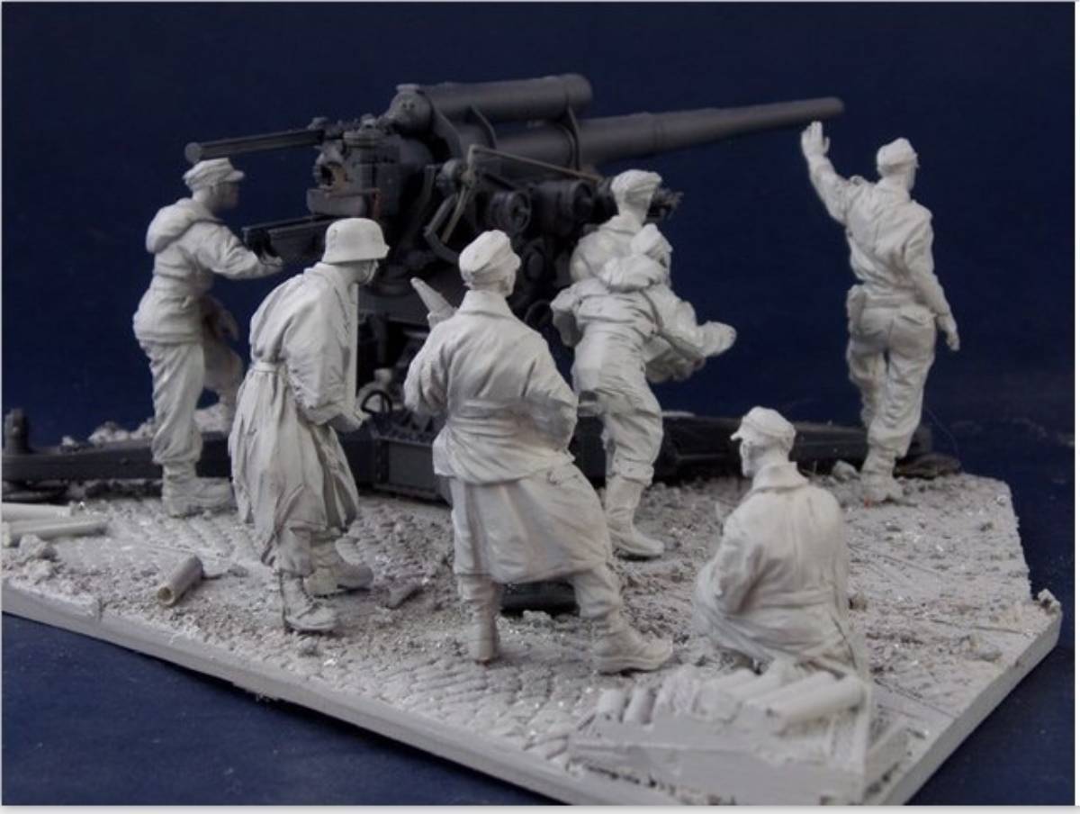 1/35 7pcs Resin Model Kit German Soldiers Artillery no gun WW2 Unpainted - Model-Fan-Store