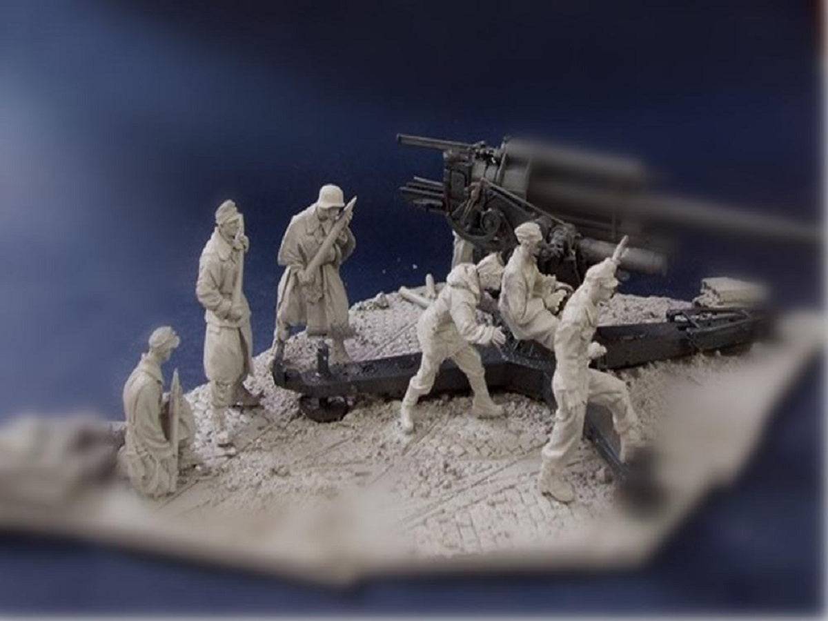 1/35 7pcs Resin Model Kit German Soldiers Artillery no gun WW2 Unpainted - Model-Fan-Store