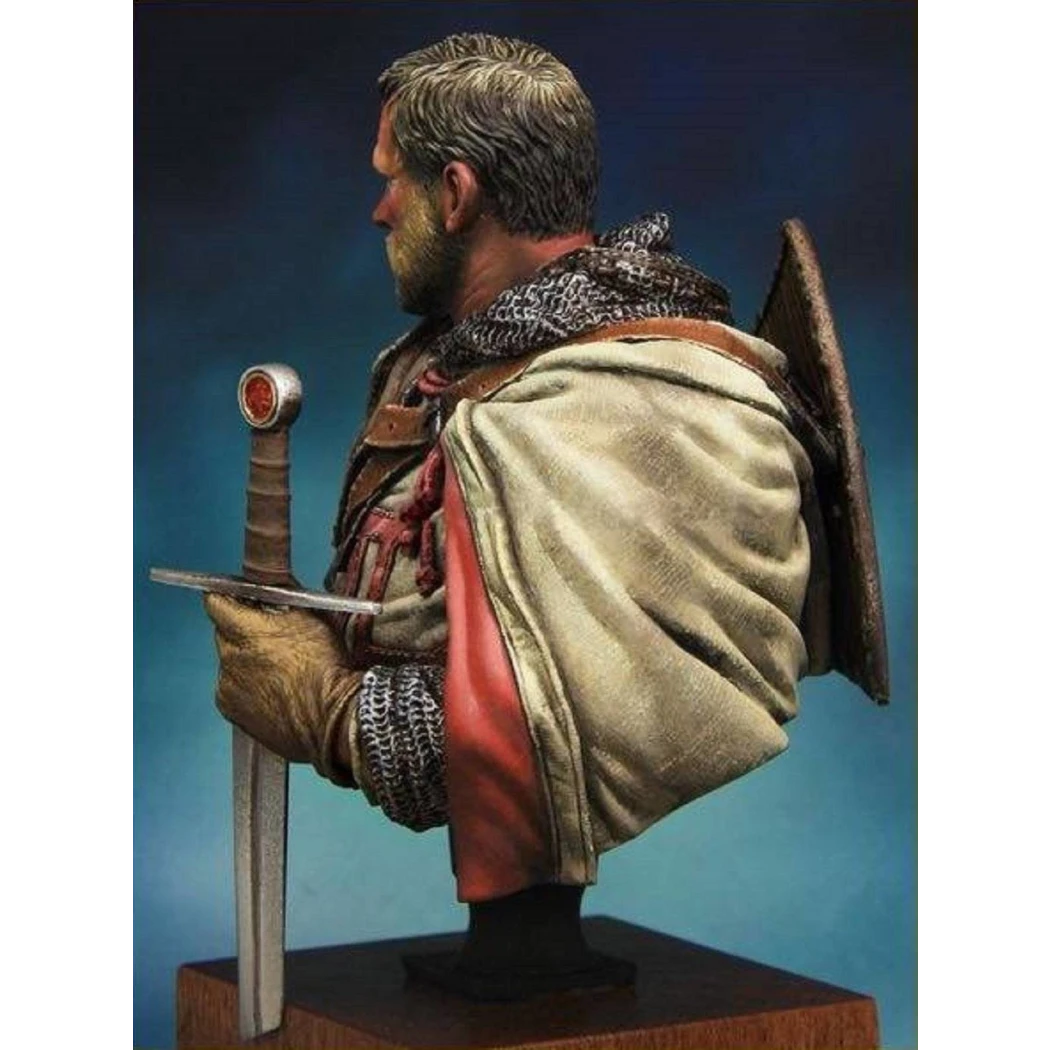 1/10 BUST Resin Model Kit Medieval Knight Templar Warrior Unpainted