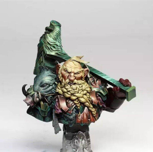 1/10 BUST Resin Model Kit Gnome Dwarf Boar Hunter Warcraft Unpainted - Model-Fan-Store