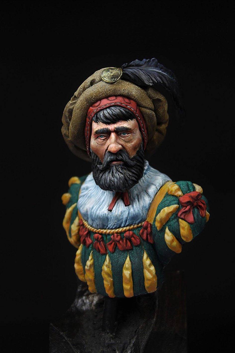 1/10 BUST Resin Model Kit Medieval German Mercenary Patrician Unpainted - Model-Fan-Store