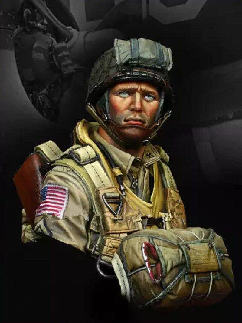 1/10 BUST Resin Model Kit US Paratrooper 82nd Airborne Soldier WW2 Unpainted - Model-Fan-Store