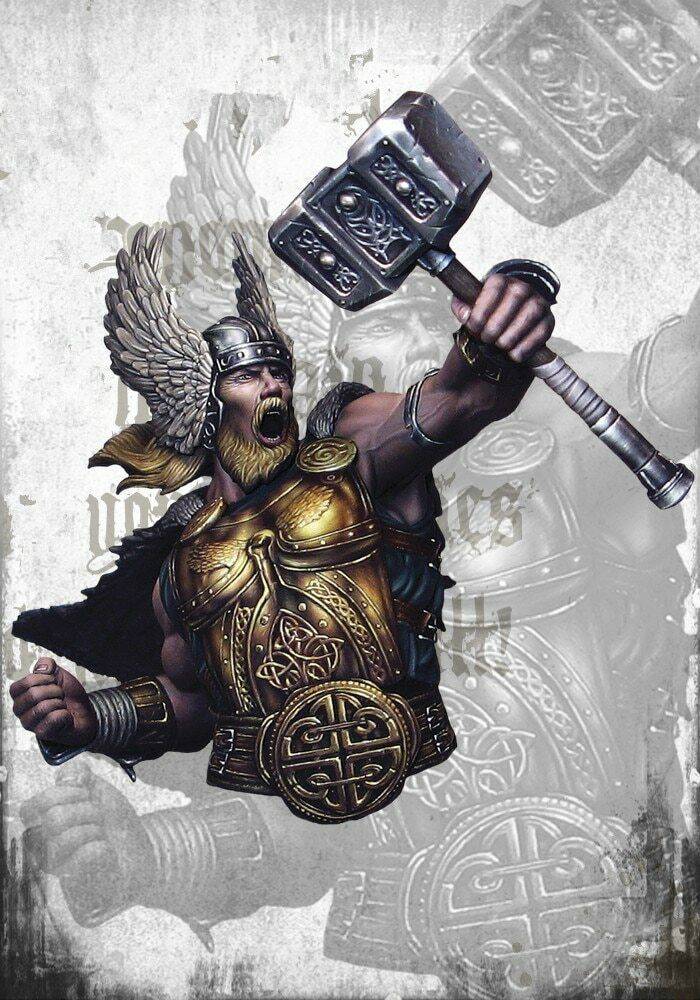 1/12 BUST Resin Model Kit Warrior Viking God Thor Fantasy Unpainted - Model-Fan-Store