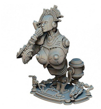 1/16 BUST Resin Steampunk Model Kit Beautiful Girl Machine Fantasy Unpainted - Model-Fan-Store