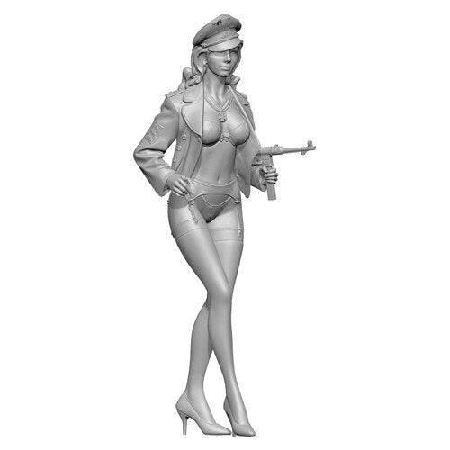 1/16 Resin Model Kit Beautiful Girl German Officer Pin Up Unpainted - Model-Fan-Store