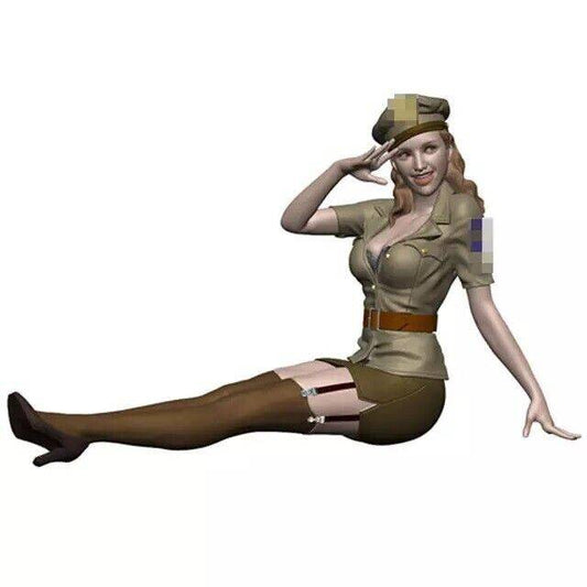 1/16 Resin Model Kit Beautiful Girl Woman US Uniform Pin Up WW2 Unpainted A28 - Model-Fan-Store