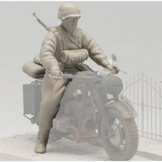 1/16 Resin Model Kit German Soldiers Motorcyclist no moto WW2 Unpainted - Model-Fan-Store