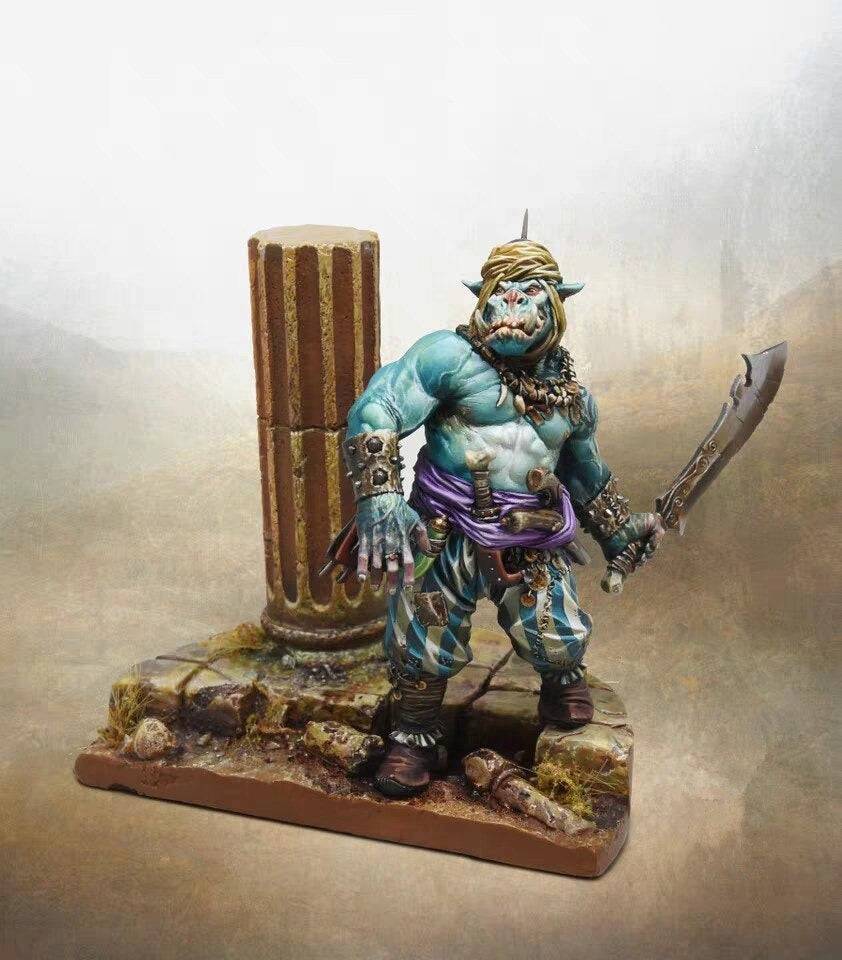 1/24 Resin Model Kit Ogre Orc Warrior WOW Fantasy Unpainted - Model-Fan-Store