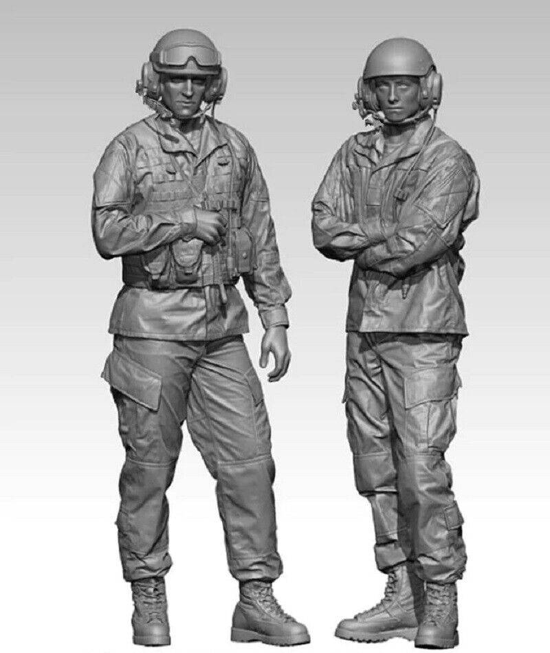 1/35 2pcs Resin Model Kit US Army Soldiers Tank Crew Korean War Unpainted Unassembled - Model-Fan-Store