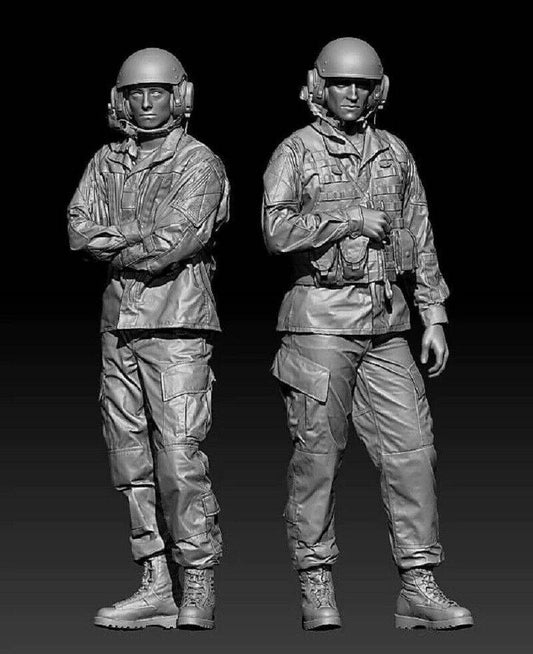 1/35 2pcs Resin Model Kit US Army Soldiers Tank Crew Korean War Unpainted Unassembled - Model-Fan-Store