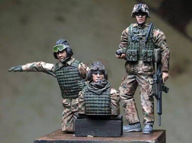 1/35 3pcs Resin Model Kit Modern German Soldiers (no Tank) Unpainted - Model-Fan-Store