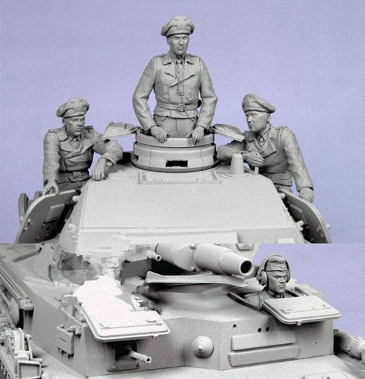 1/35 4pcs Resin Model Kit German Soldiers Tank Crew no tank WW2 Unpainted - Model-Fan-Store