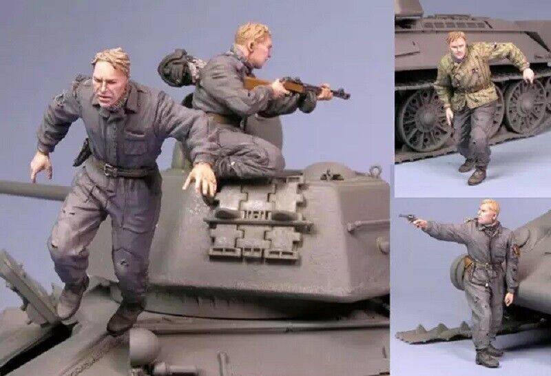 1/35 4pcs Resin Model Kit German Soldiers Tank Crew no tank WW2 Unpainted - Model-Fan-Store
