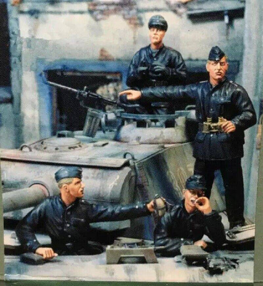 1/35 4pcs Resin Model Kit German Soldiers Tank Crew no tank WW2 Unpainted - Model-Fan-Store