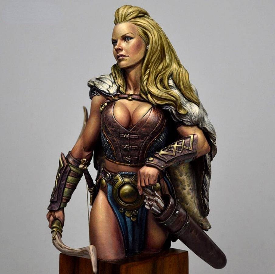 1/10 BUST Resin Model Kit Beautiful Girl Viking Barbarian Unpainted - Model-Fan-Store