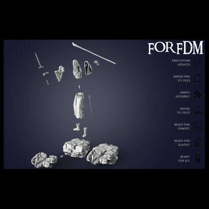 Digital STL Gandalf vs Balrog Diorama