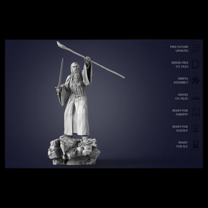 Digital STL Gandalf vs Balrog Diorama