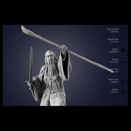 Digital STL Gandalf vs Balrog Diorama