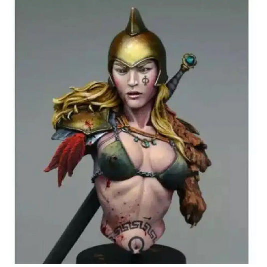 1/10 BUST Resin Model Kit Beautiful Girl Warrior Barbarian with Sword Unpainted - Model-Fan-Store