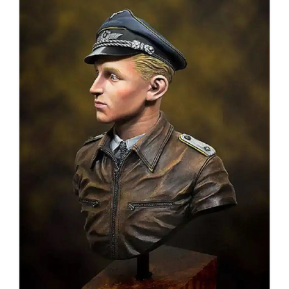 1/10 BUST Resin Model Kit German Soldier Ace Pilot Air Force WW2 Unpainted - Model-Fan-Store